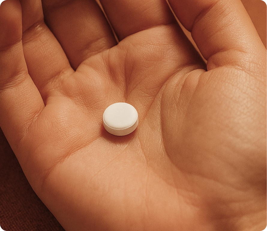 Inositol Pill in Hand